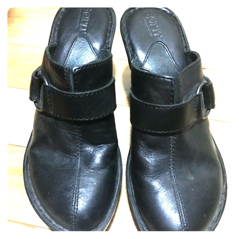 💥Last Chance💥 Born Mule Leather Shoes 7/Black
